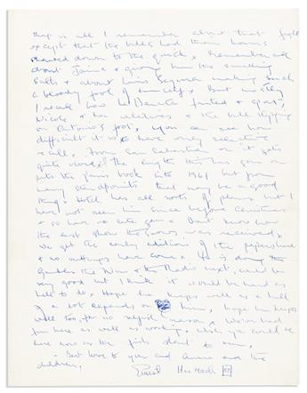 HEMINGWAY, ERNEST. Letter Signed, Ernest / His mark EH, to Bill Davis (Dear Negro),